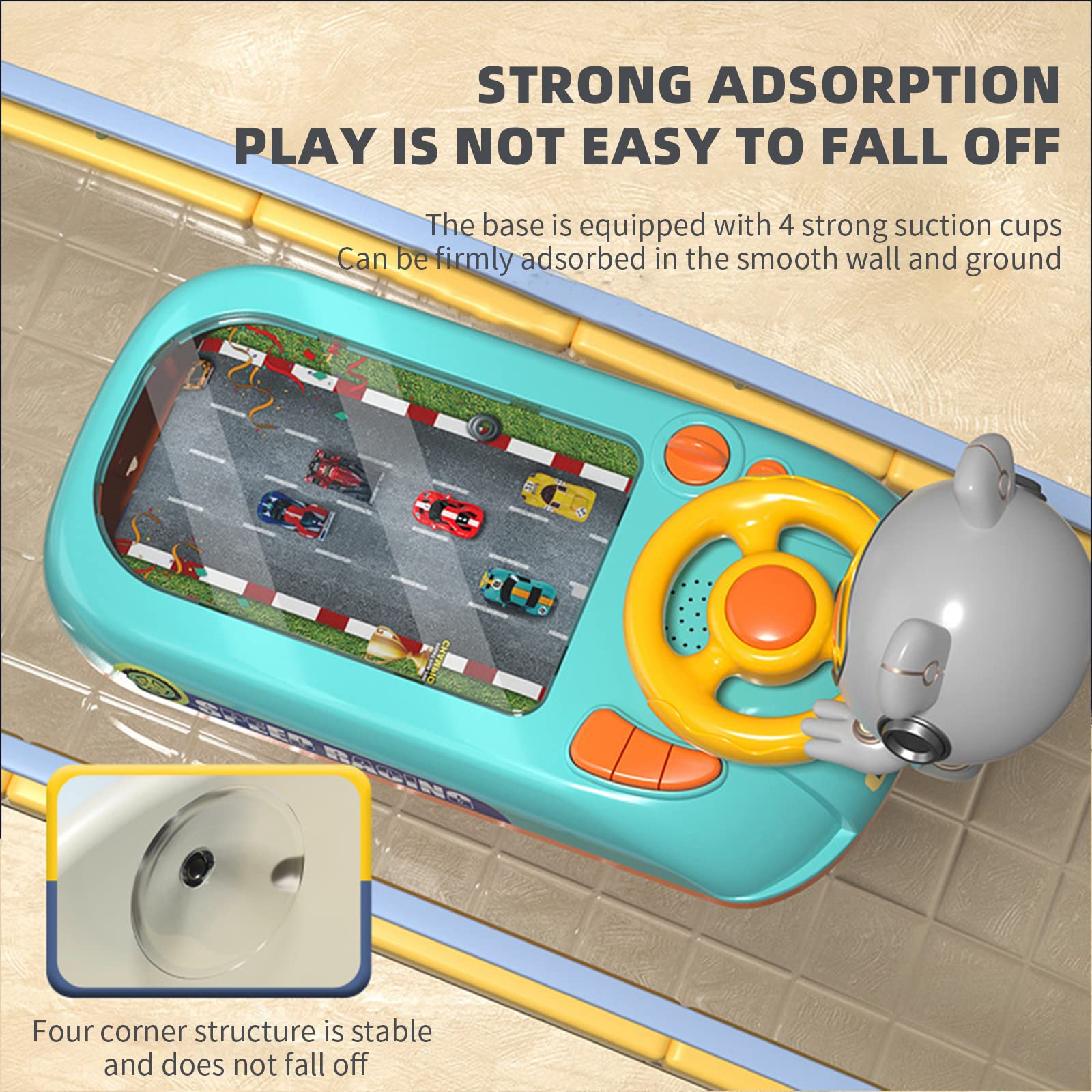 Steering Wheel Game, Steering Wheel Toy, Musical Steering Wheel Car Games, Toddler Driving Racing Car Game with Sound, Electric Sound Racer Steering Wheel Game Simulator Birthday Gifts for Kids