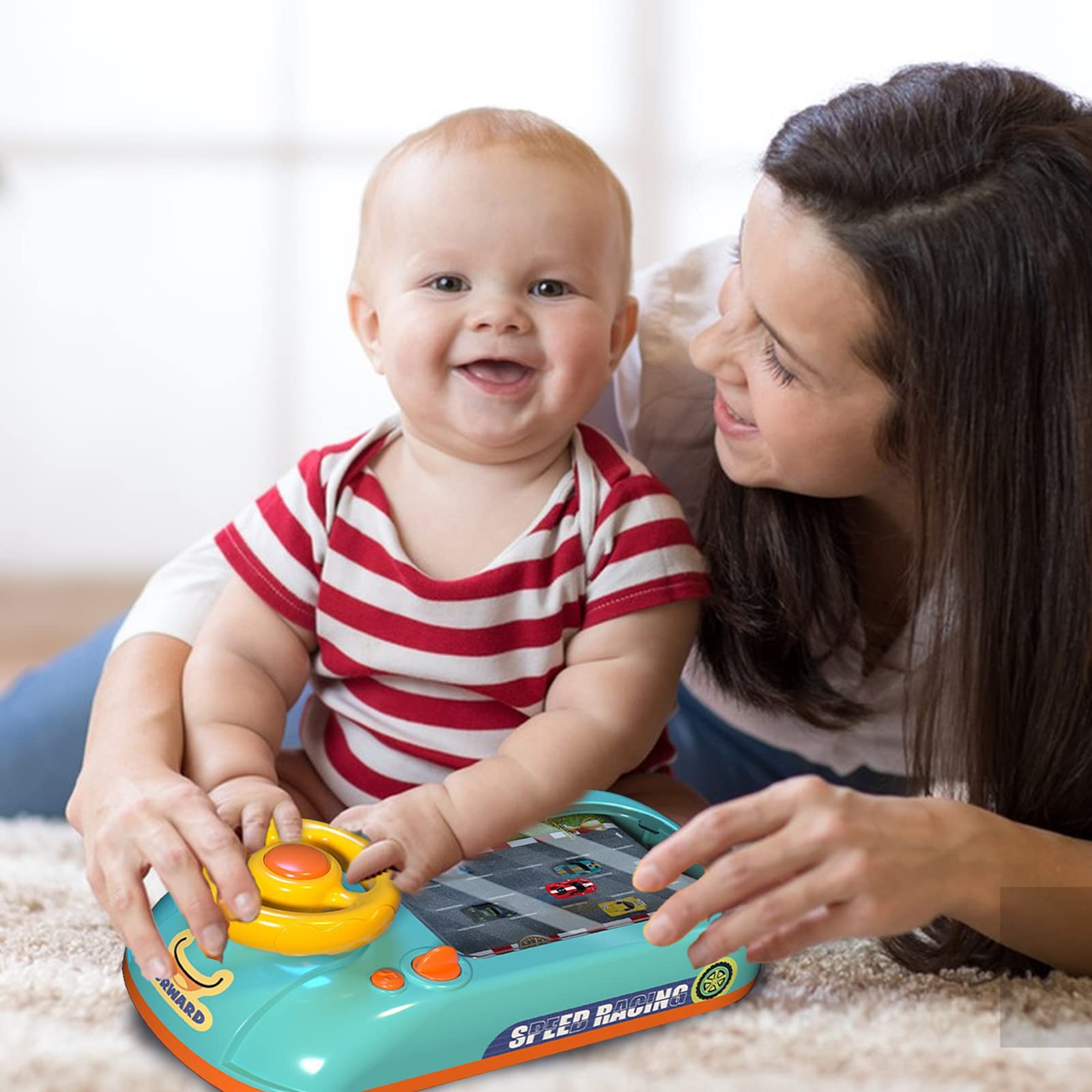 Steering Wheel Game, Steering Wheel Toy, Musical Steering Wheel Car Games, Toddler Driving Racing Car Game with Sound, Electric Sound Racer Steering Wheel Game Simulator Birthday Gifts for Kids