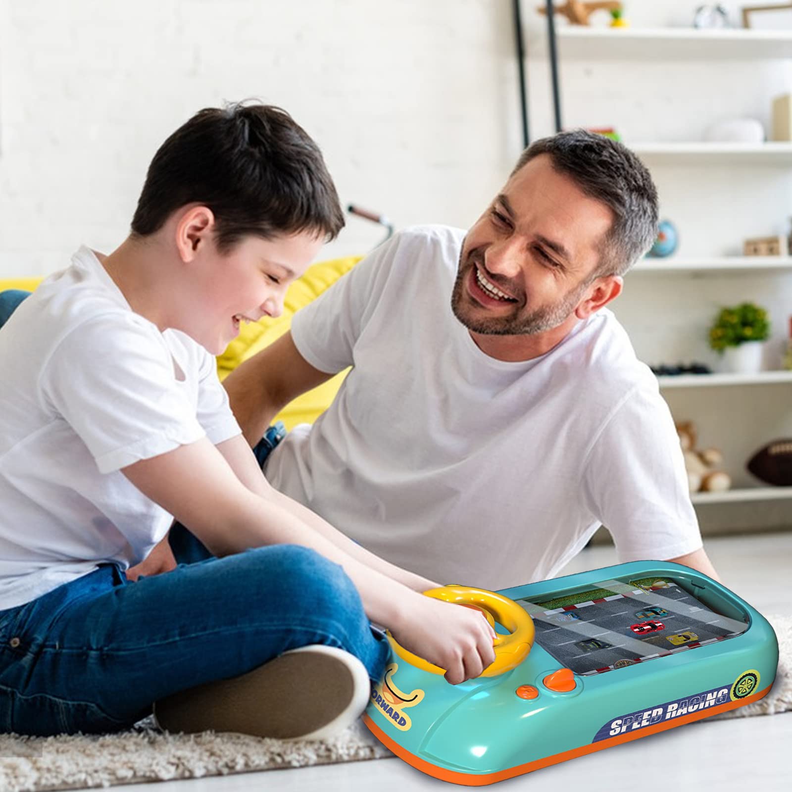 Steering Wheel Game, Steering Wheel Toy, Musical Steering Wheel Car Games, Toddler Driving Racing Car Game with Sound, Electric Sound Racer Steering Wheel Game Simulator Birthday Gifts for Kids